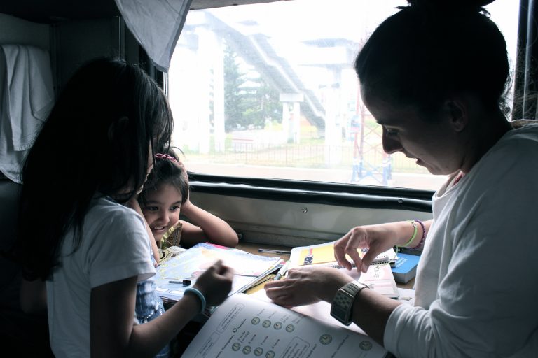 Familia en el Transiberiano